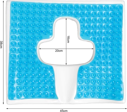Vista 6 de Cojín para úlceras de cama para trasero, almohada de alivio de presión de fibra para respirar libremente, diseño de pendiente triangular