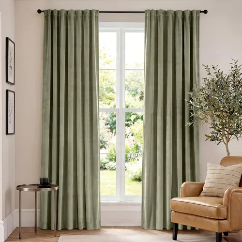 Vista 55 de Lazzzy Cortinas opacas de terciopelo beige de 84 pulgadas de largo con aislamiento térmico para oscurecer la habitación, cortinas forradas de lujo