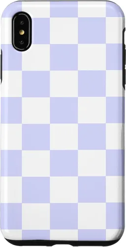 Vista 11 de Funda blanca moderna con patrón de cuadros para iPhone 16 lavanda y morado