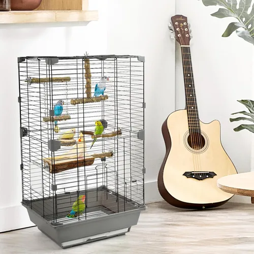Vista 6 de Perchas para Pájaros, 6 piezas Ramas de Soporte de Madera Natural para Pájaros, Palo de Percha para Pájaros para Masticar, Accesorios de Jaula