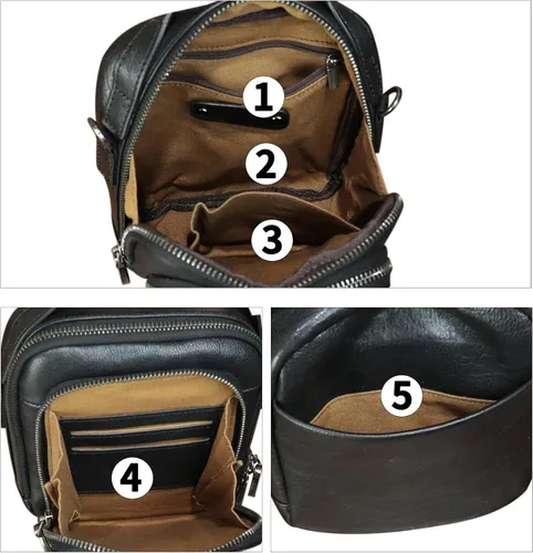 Vista 7 de IVTG Bolso de mensajero de cuero genuino para hombre, bolso bandolera pequeño, bolso cruzado para el trabajo, negocios
