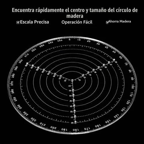 Vista 3 de Herramienta de brújula, buscador central de círculo redondo de 7.874 in, herramienta de centrado de torno acrílico transparente, calibre circular