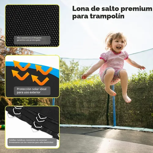 Vista 7 de Giantex Tapete de repuesto para cama elástica, polipropileno de alta elasticidad, resistente a la intemperie, se adapta a marco redondo de 8, 10