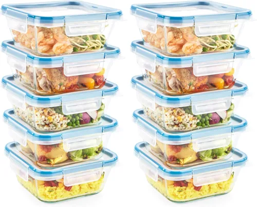 Vista 8 de Snapware Total Solutions - Juego de recipientes de vidrio para almacenamiento de alimentos (paquete de 5, 4 tazas), tapas herméticas y a prueba