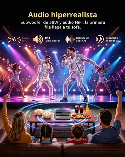 Vista 7 de Cine en casa interior de la luz del día del proyector elegante 4K