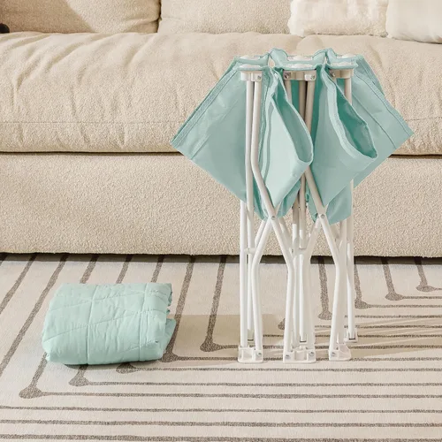 Vista 4 de Regalo My Cot® Cama portátil para niños pequeños con sábana bajera, cama plegable de viaje para niños y cuna de campamento, incluye sábana acolchada