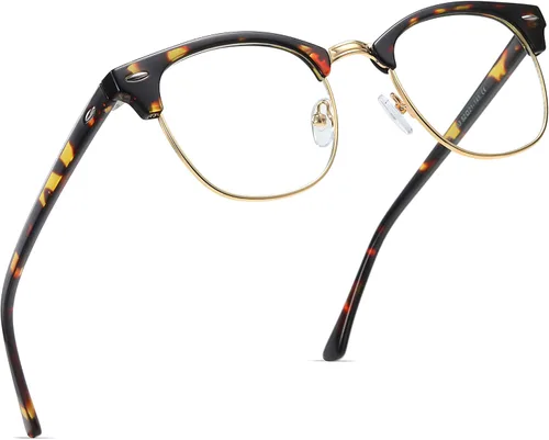 Vista 30 de Blue Light Blocking Glasses Anti Eyestrain Computer Gaming Glasses Vintage Half Frame UV Clear Lens for Women Men