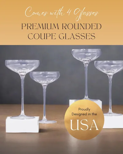 Vista 7 de Sister.ly Drinkware Opulent - Copas de cóctel redondeadas – Juego de 4, 8 onzas – Elegante cristalería acanalada para cócteles y mixología