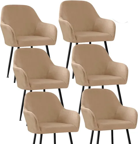 Vista 32 de Fundas protectoras de terciopelo elástico para sillas de comedor con brazos y respaldo curvado pequeño, juego de 6/4/2 para cocina, oficina, hogar