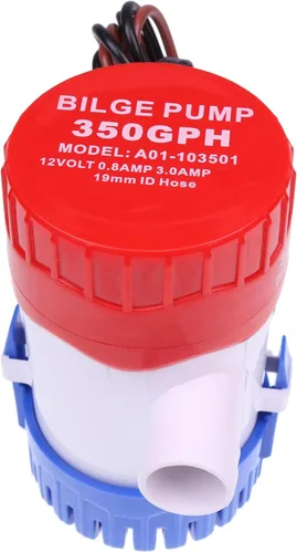 Vista 5 de Nueva bomba de sentina estándar 360 GPH 24DA-360, alto flujo, descarga roscada 12V