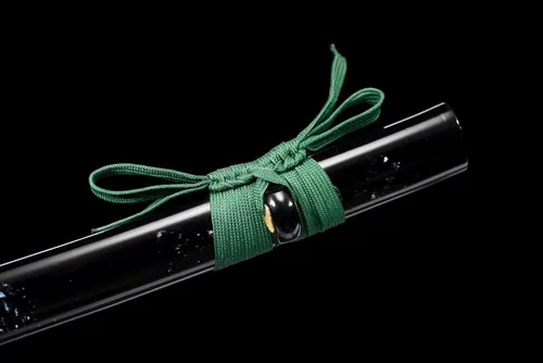 Vista 6 de Espada Katana hecha a mano, espada completa, hoja verde, espada samurai japonesa, acero de alto carbono, forjado integrado