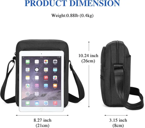 Vista 3 de BAIGIO Bolso de mensajero de los hombres pequeño Crossbody Bolso de viaje Bolso de hombre Casual Sling Pack Ipad Bolsa para el trabajo de negocios