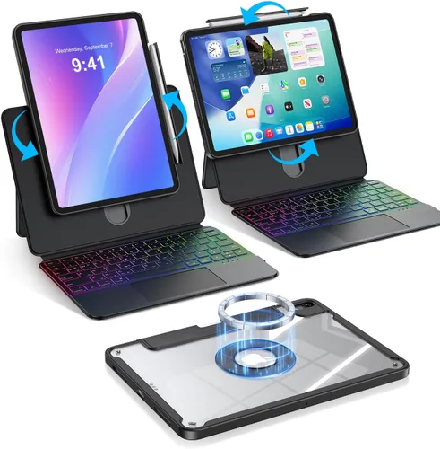 Vista 13 de BLOSOMEET iPad Air magnético de 11 pulgadas (2026 M4/2025 M3/2024 M2) con Negro