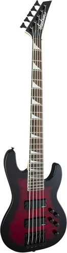 Vista 5 de Jackson JS Series - Bajo de concierto de 5 cuerdas JS3VQ, explosión roja transparente, diapasón de amaranto