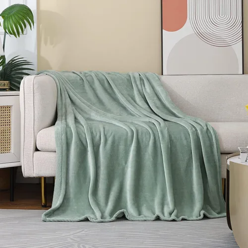 Vista 23 de JIAHANNHA Manta de forro polar de franela (50 x 60 pulgadas), manta beige para sofá o cama, 280 GSM, manta de felpa súper suave, acogedora y ligera