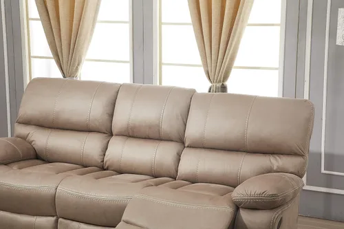 Vista 3 de Betsy Furniture Juego de sofá reclinable de microfibra para sala de estar 8007 (topo, sofá+sofá biplaza+sillón reclinable)