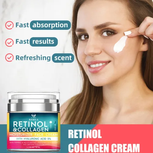 Vista 5 de SORYA Crema avanzada de retinol antienvejecimiento con colágeno y ácido hialurónico – Hidratante facial profundamente hidratante y reafirmante