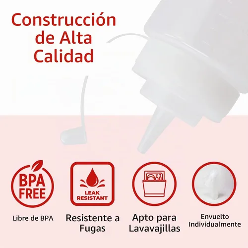 Vista 5 de Reli. Botellas de plástico para apretar, 24 onzas, paquete de 10
