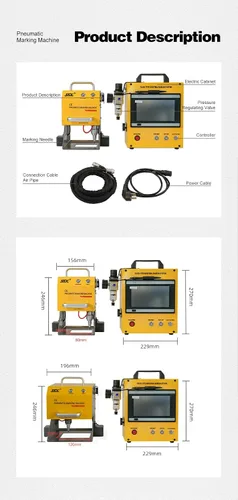 Vista 7 de XINCHENG PRECISION Máquina neumática portátil de marcado de punto de metal Peen Máquina de marcado de metal neumática Grabador de placa 80 × 1.575