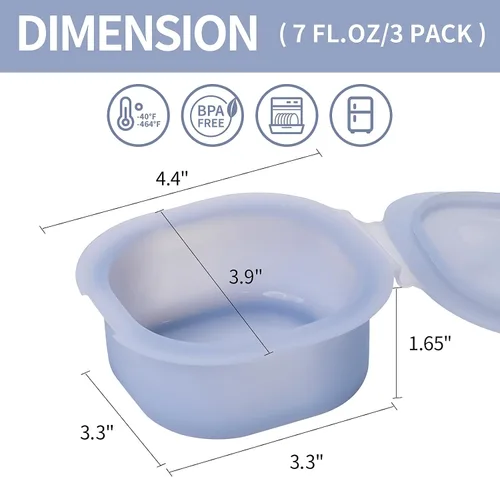 Vista 4 de Sartén para huevos con tapa, paquete de 3 moldes cuadrados de silicona para huevos, recipiente cuadrado antiadherente de 3 pulgadas para huevos