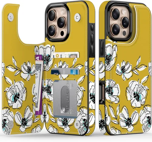 Vista 139 de LETO para iPhone 15 Pro Funda tipo cartera - Tapa tipo folio con patada - Diseños de moda - Tarjetero - Funda protectora para mujeres y niñas - 6.1