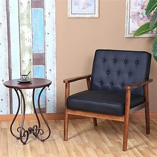 Vista 4 de 75x69x84CM 400 lbs Silla ejecutiva de invitados de la liga de dormitorio, sillas de recepción de invitados, silla de salón de madera Silla