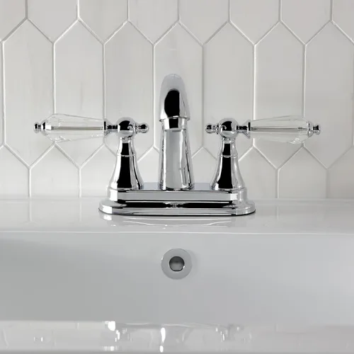 Vista 3 de Kingston Brass KS7611WLL Grifo de baño central de 4 pulgadas, cromo pulido
