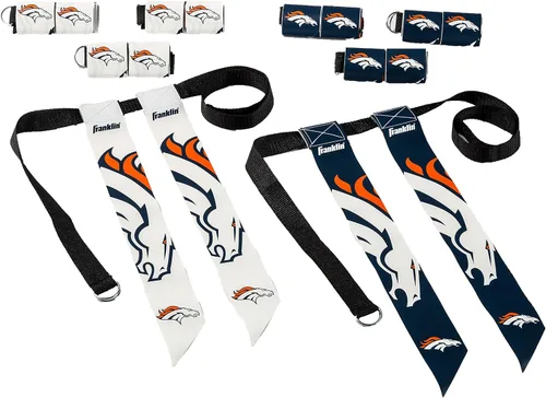 Vista 29 de Franklin Sports NFL - Conjuntos de fútbol con bandera del equipo de la NFL, cinturones + banderas, para niños + adultos, se adapta a cintura