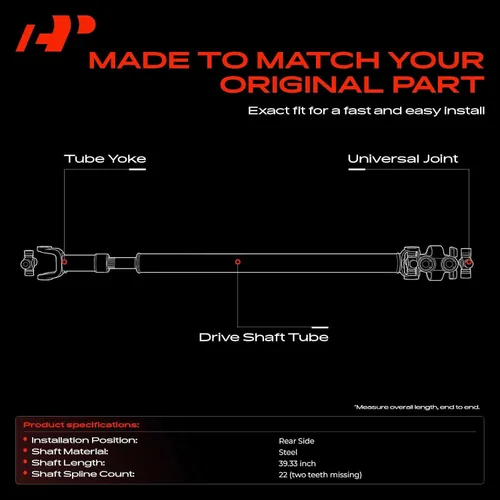 Vista 3 de A-Premium Conjunto del eje de transmisión del eje de transmisión trasero compatible con Mazda