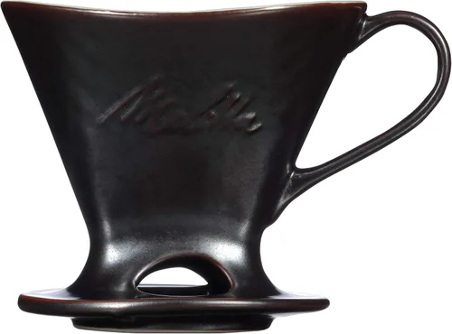 Vista 5 de Melitta cafetera de porcelana de 1 taza con cono de vertido, negro brillante