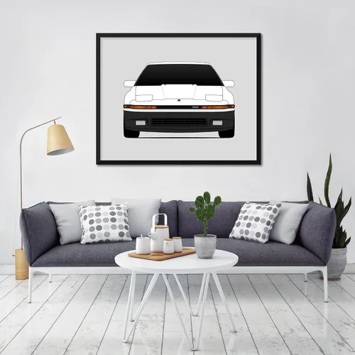 Vista 8 de Custom Car Posters Póster hecho a mano compatible con Toyota Supra MK 3 (A70) (1986-1993) de 3ª generación, decoración de pared impresa, 8 x 10