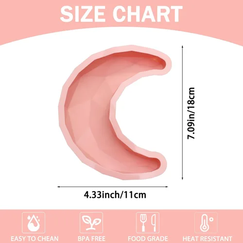 Vista 2 de Moldes de silicona 3D Crescent Moon para tartas, mousse