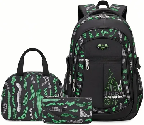 Vista 10 de Bansusu Mochila escolar para niños, de camuflaje, mochila escolar para niños, Estilo B - Azul, Mochilas Daypack