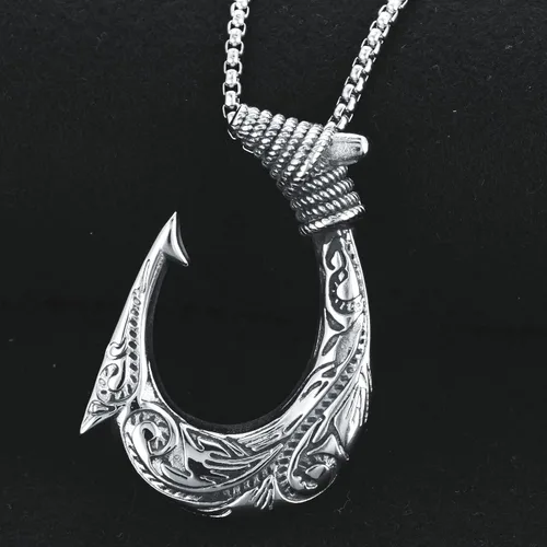 Vista 3 de SILBAZ Collar vikingo para hombre, acero inoxidable, colgante vikingo vintage, amuleto nórdico, regalo de joyería para padres novios