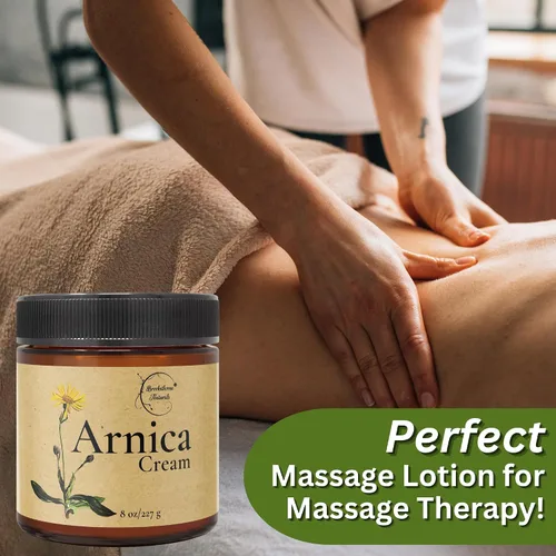 Vista 3 de Relief Arnica Cream Loción de masaje natural para un alivio eficaz del dolor muscular, crema de moretones de árnica con aceites esenciales