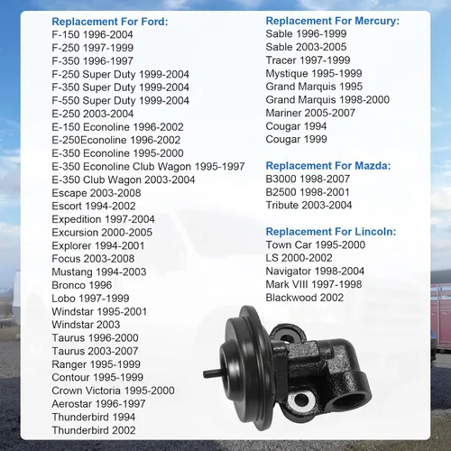 Vista 6 de Sensor de retroalimentación de presión de recirculación de gases de escape EGR DPFE15+EGV575 Reemplazo para Ford F-150 F-250 F-350 Ranger, Mercury