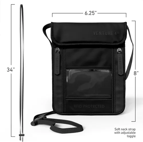 Vista 71 de Venture 4th bolsa de cuello de viaje con traba RFID, gris), V4-01-NP-GR