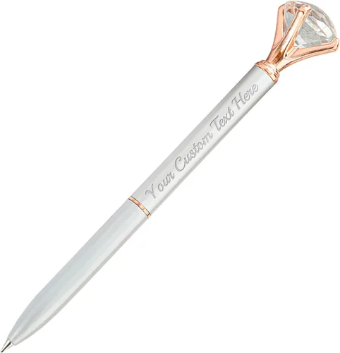 Vista 60 de Bolígrafo de diamante personalizado, bolígrafos de cristal personalizados en negro con nombre y texto, gemas personalizadas, 1 unidad, regalo