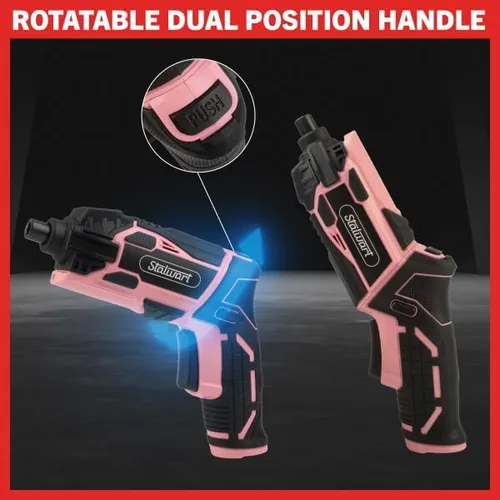 Vista 7 de Stalwart - Destornillador eléctrico inalámbrico con batería y cargador, juego de destornilladores inalámbricos de 45 piezas con luz LED, cable USB