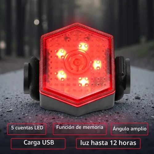 Vista 3 de Bike Tail Light Bicycle Rear Light USB-C Rechargeable LED Cycling Safety Flashlight with 4 Light Mode for Road Mountain Night Riding & Adults Men