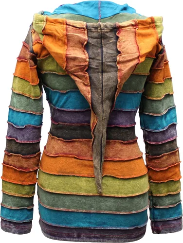 Vista 2 de Mujer Stone Washed Rainbow Rib Hoodie