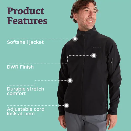 Vista 4 de MARMOT Chaqueta Alsek para hombre, ligera, resistente al agua