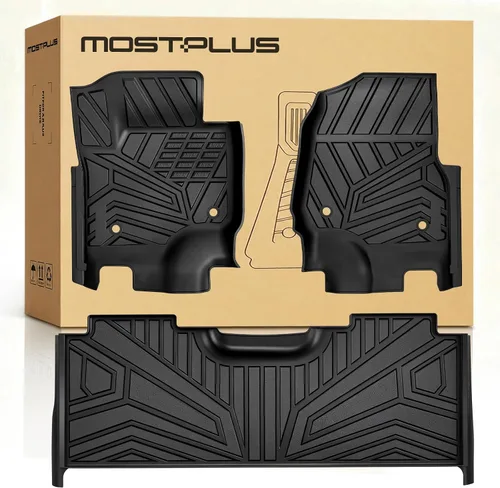 Vista 16 de MOSTPLUS Alfombrillas para Tesla Modelo Y Juniper 2025 2026 para todo tipo de clima, TPE con alfombrilla de carga trasera y alfombrilla de respaldo