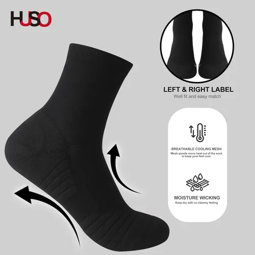 Vista 5 de HUSO Performance - Calcetines deportivos de compresión para hombre y mujer, 1,2,3,4,6 pares