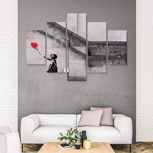 Vista 17 de Banksy Graffiti Street Art Colecciones de lienzos de arte callejero. Listo para colgar. Fabricado en Estados Unidos #FULL2