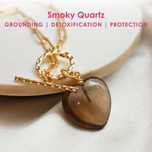 Vista 5 de Gempires Collar de corazón de gemas con cierre frontal para mujer con cadena de clip dorado, joyería con cierre de palanca para mujer, regalo