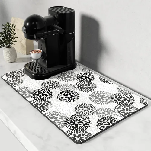 Vista 9 de Rnivvi Tapete de secado de platos para encimera de cocina, 16 x 18 pulgadas, bonita almohadilla de secado absorbente resistente al calor con goma