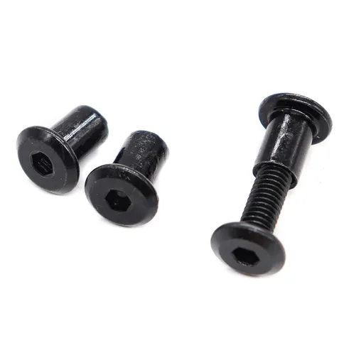 Vista 10 de Juego de 10 tuercas hexagonales M6 x 0.394 in, tornillos negros M6x15mm, para muebles, camas y armarios