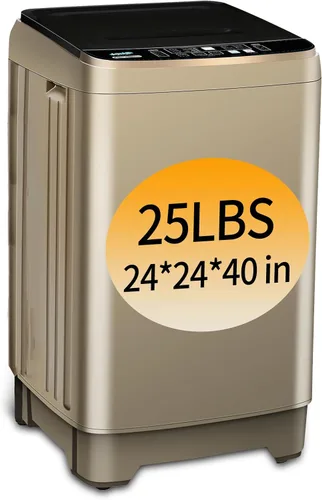 Vista 12 de Lavadora completamente automática con pantalla LED, bomba de drenaje portátil de 17.7 libras, 10 programas y 8 niveles de agua seleccionados, ideal