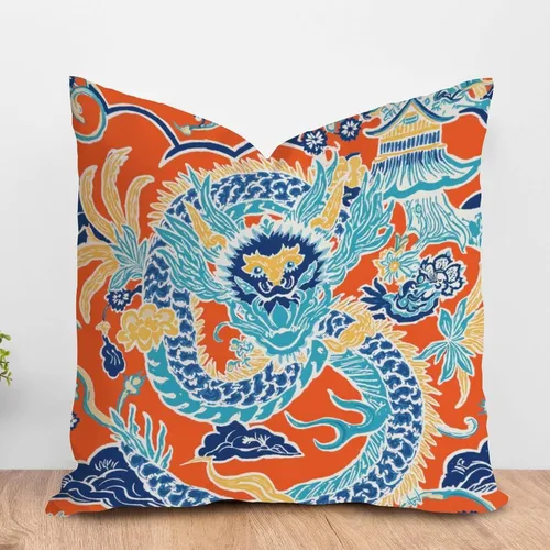 Vista 32 de ArogGeld Funda de cojín con flores verdes y blancas con flores grises y negras y hojas verdes en estilo chinoiserie, funda de almohada cuadrada